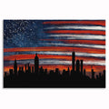 New York Skyline Stars And Stripes Canvas – Patriotic Wall Art