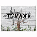 Teamwork Tree Canvas – White Rustic Motivational Office Wall Art