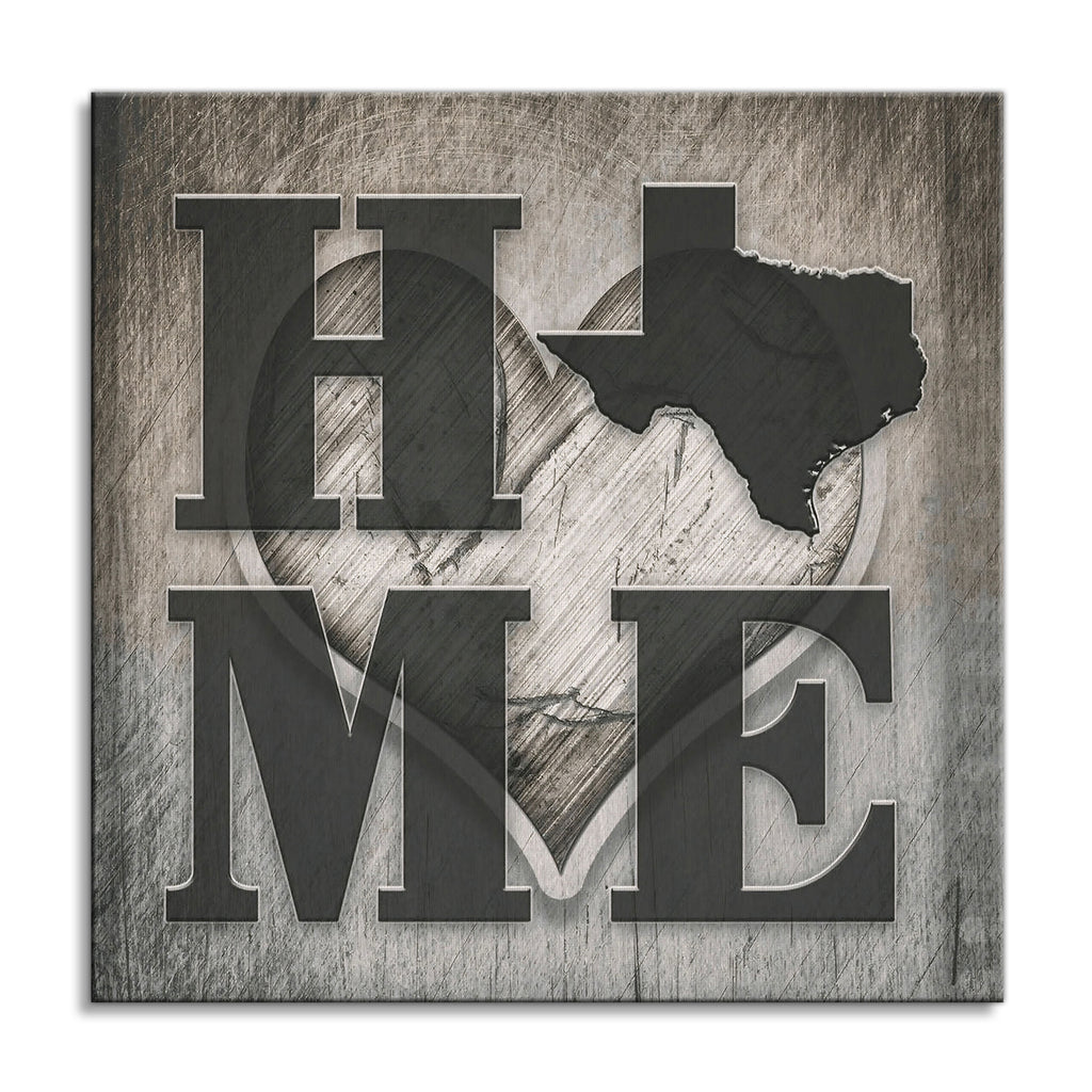 Texas Home Canvas Wall Art – State Pride Square Wall Decor