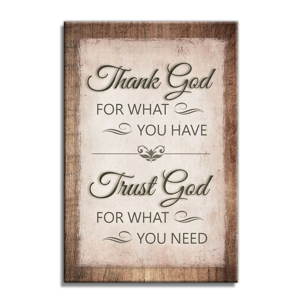 Thank God Trust God Canvas – Tall Christian Wall Art