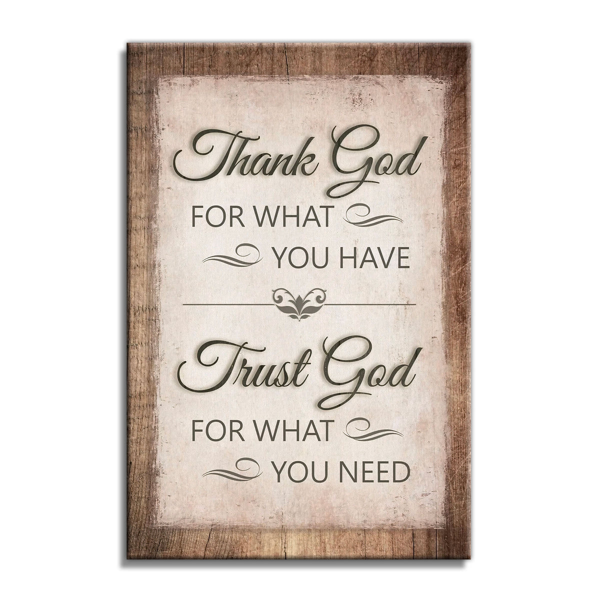 Thank God Trust God Canvas – Tall Christian Wall Art