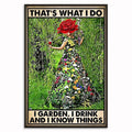 I Garden I Drink And I Know Things Canvas – Funny Gardener Gift