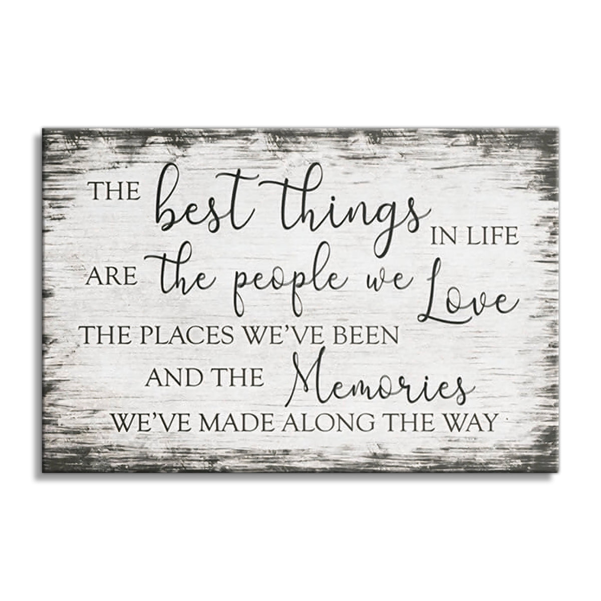 The Best Things In Life Canvas – White Rustic Family Wall Art