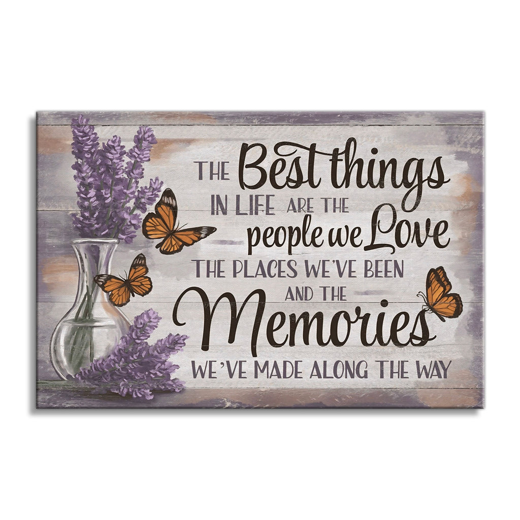 The Best Things In Life Canvas – Lavender Floral Family Wall Art