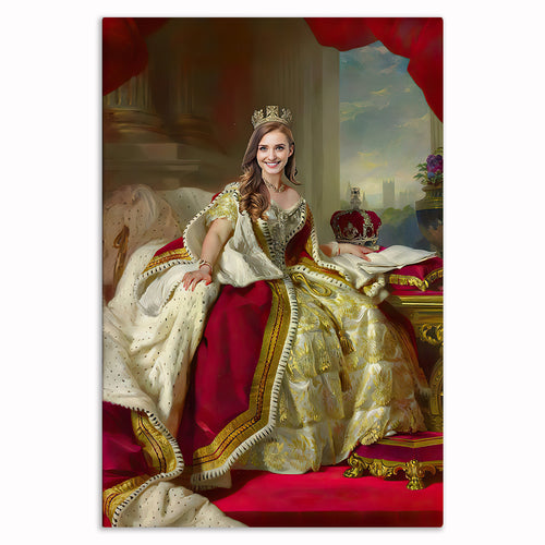 Personalized Queen Portrait Canvas – Custom Photo Royal Wall Art
