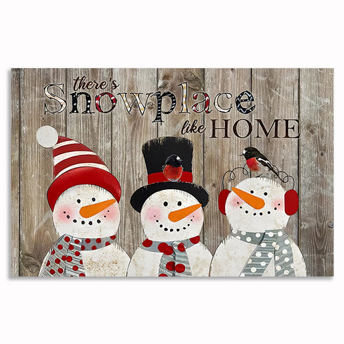 Snowplace Like Home Snowmen Canvas – Christmas Wall Art