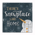 There's Snowplace Like Home Canvas – Blue Christmas Square Wall Art