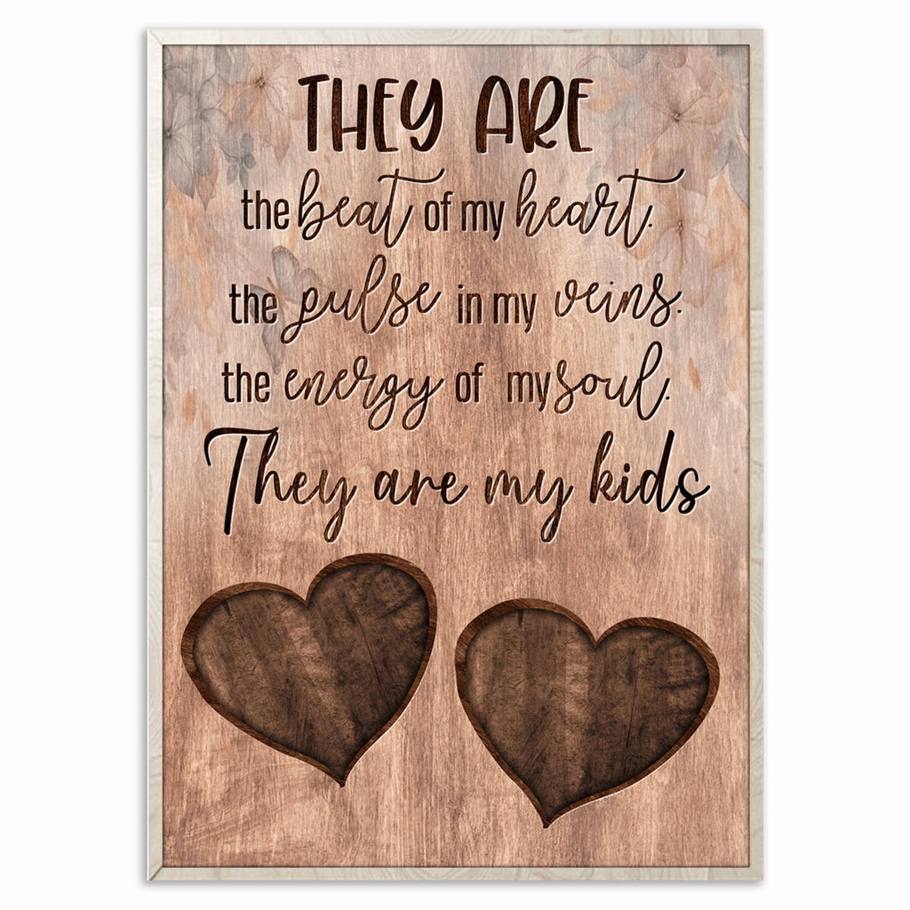 They Are The Beat Of My Heart Canvas – Family Hearts Wall Art