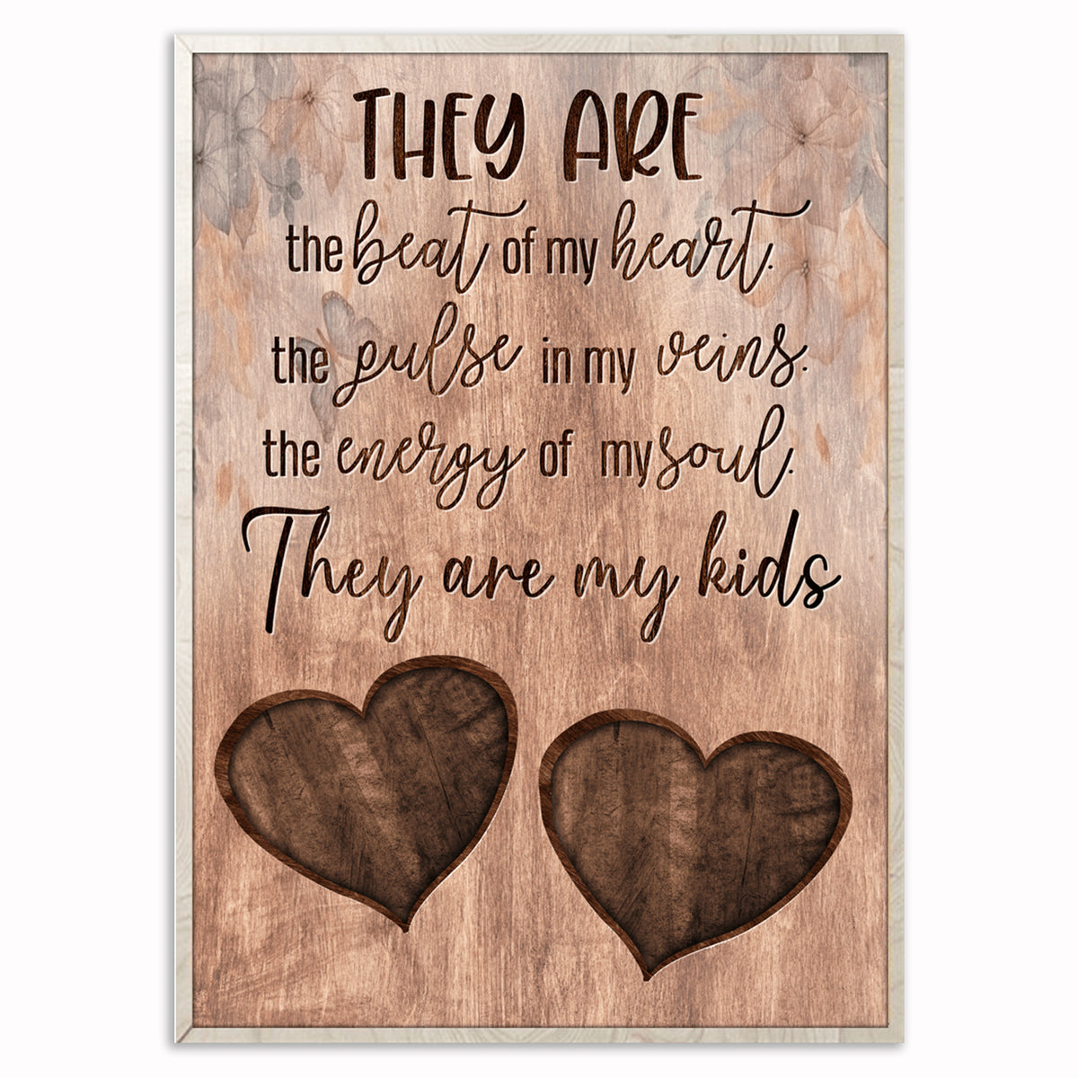They Are The Beat Of My Heart Canvas – Family Hearts Wall Art
