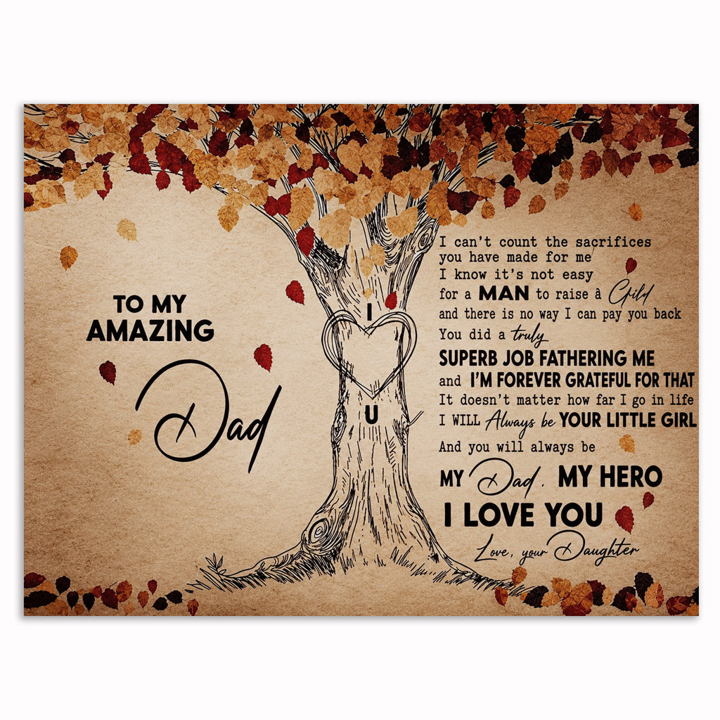 To My Amazing Dad Canvas – Tree Letter Father's Day Wall Art
