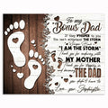 To My Bonus Dad Canvas – Footprints Stepfather Wall Art From Daughter
