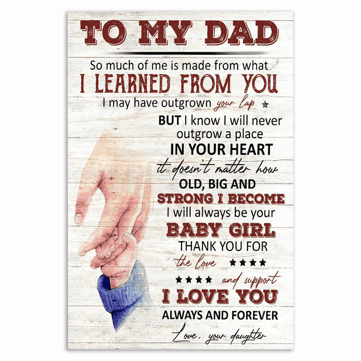 To My Dad Everything I Learned From You Canvas – Father's Day Wall Art
