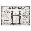 To My Dad Canvas – Father And Daughter Silhouette Father's Day Wall