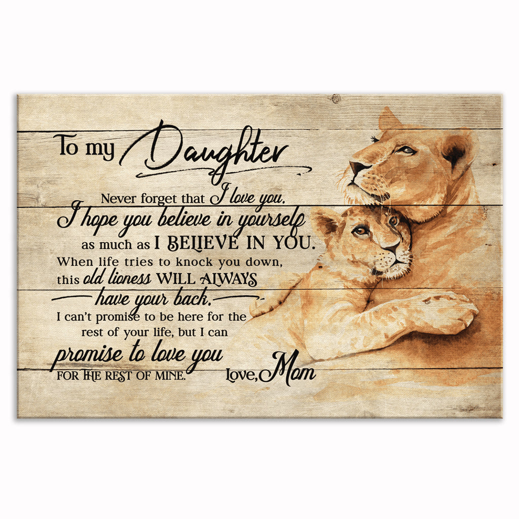 To My Daughter Lioness Canvas – Watercolour Gift For Daughter Wall Art