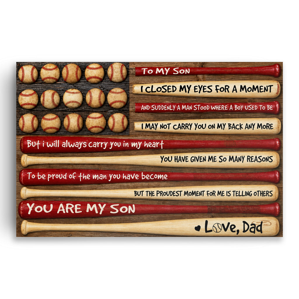 To My Son Baseball Canvas – Father's Letter Sports Wall Art