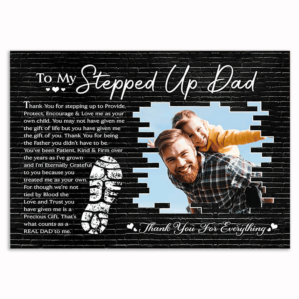 To My Stepped Up Dad Canvas – Stepfather Father's Day Wall Art