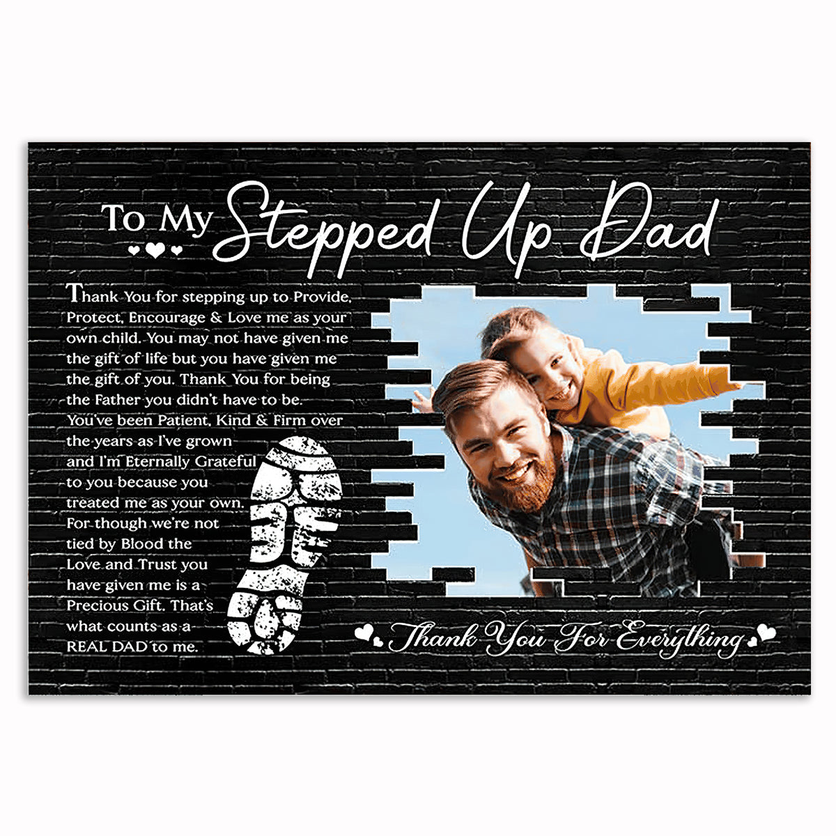 To My Stepped Up Dad Canvas – Stepfather Father's Day Wall Art