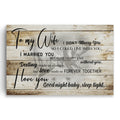 To My Wife Destiny Made Us A Couple Canvas – Anniversary Wall Art