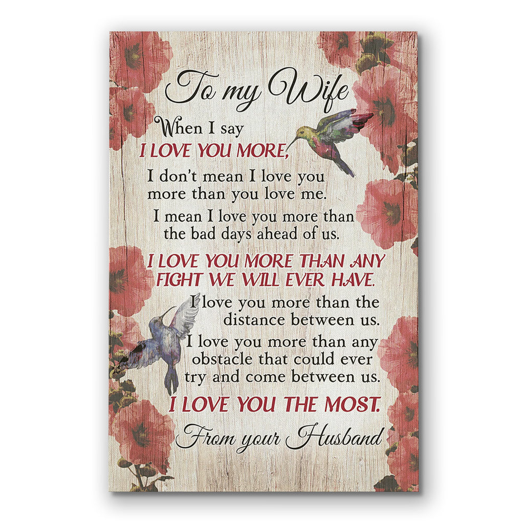 To My Wife I Love You More Canvas – Romantic Anniversary Wall Art