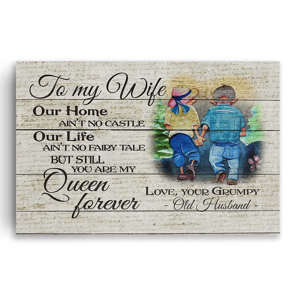 To My Wife You Are My Queen Forever Canvas – Anniversary Wall Art