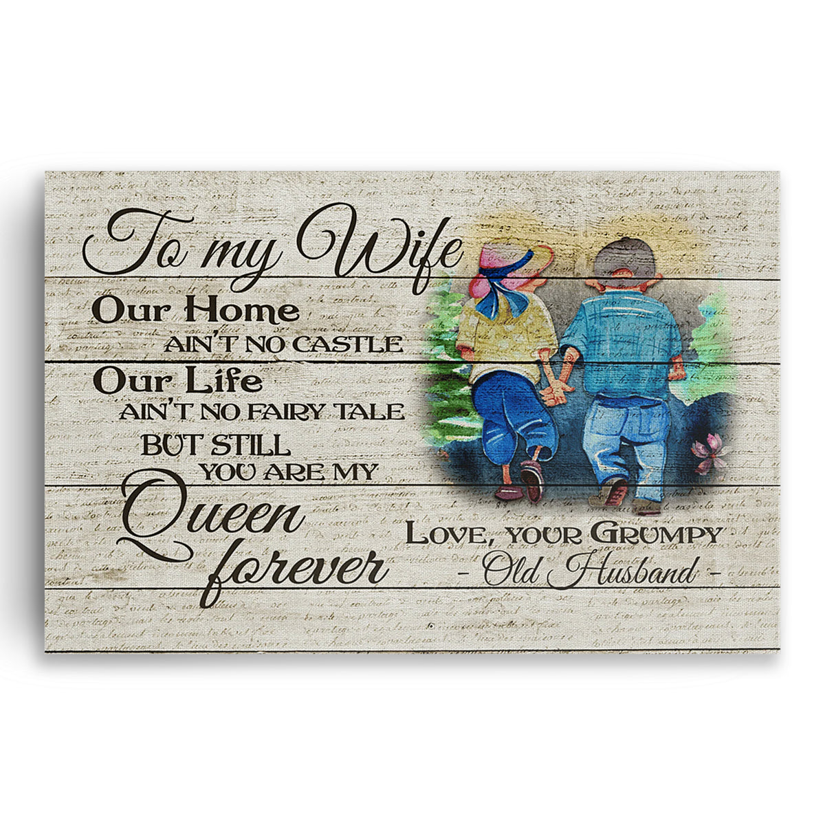 To My Wife You Are My Queen Forever Canvas – Anniversary Wall Art