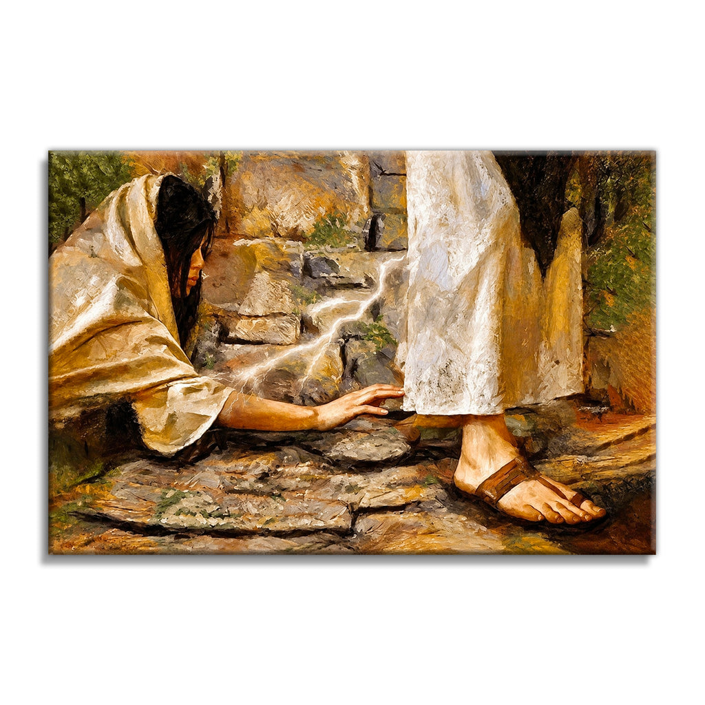 Touching The Hem Of His Garment Canvas – Christian Wall Decor