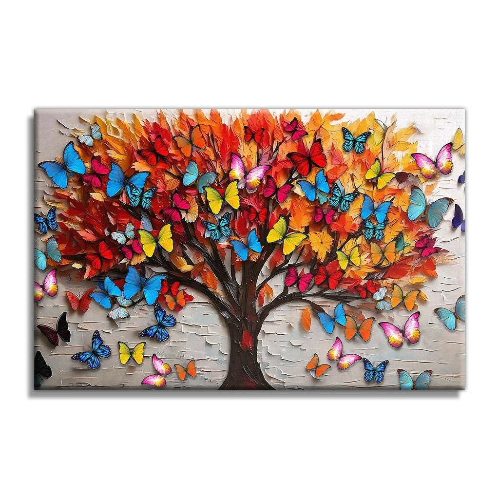 Tree Of Life Canvas Wall Art – Colourful Stained Glass Style Decor