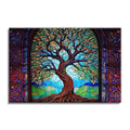 Tree Of Life Canvas – Purple Teal Meditation Wall Art