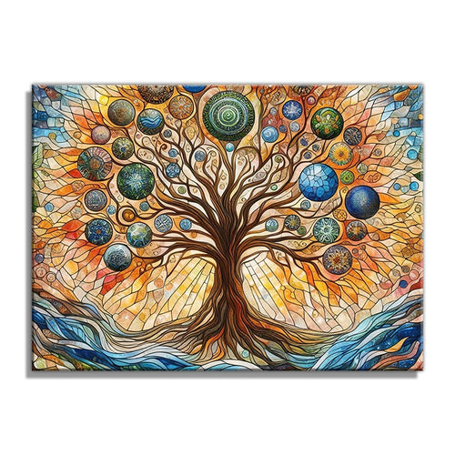 Tree Of Life Canvas – Warm Gold Celtic Nature Wall Art