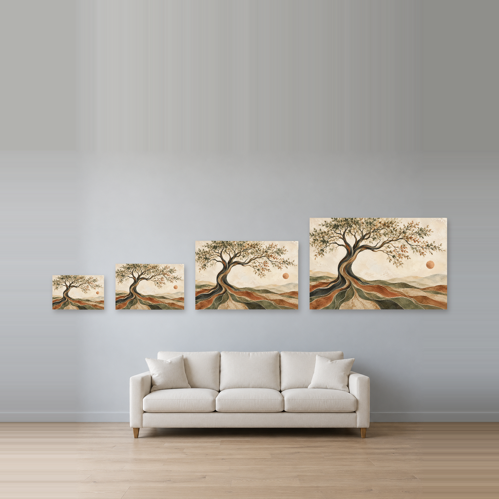 Living Continuum - Tree of Life Wall Art, Canvas or Poster - 08-size-guide