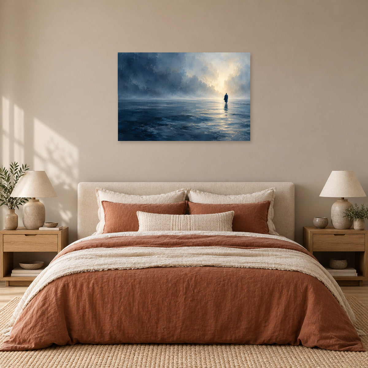 Across the Still Water - Walking on Water Wall Art, Canvas or Poster - 05-bedroom