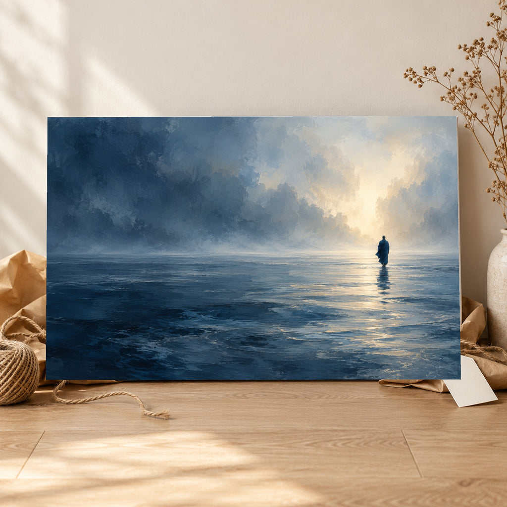 Across the Still Water - Walking on Water Wall Art, Canvas or Poster - 06-gift