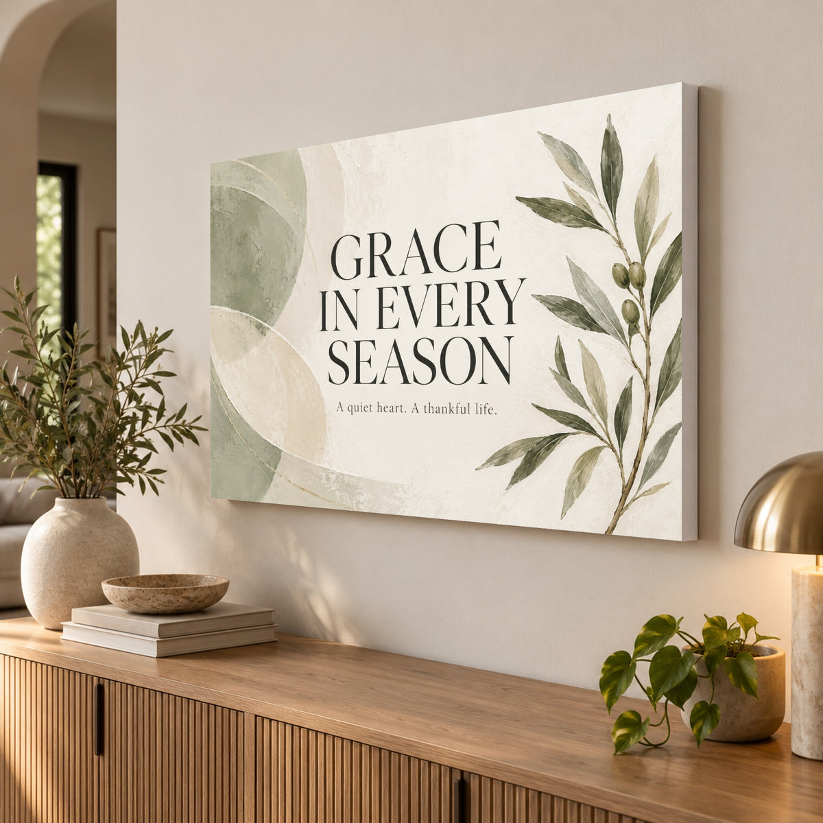 Quiet Grace - Grace Botanical Wall Art, Canvas or Poster - 02-angle