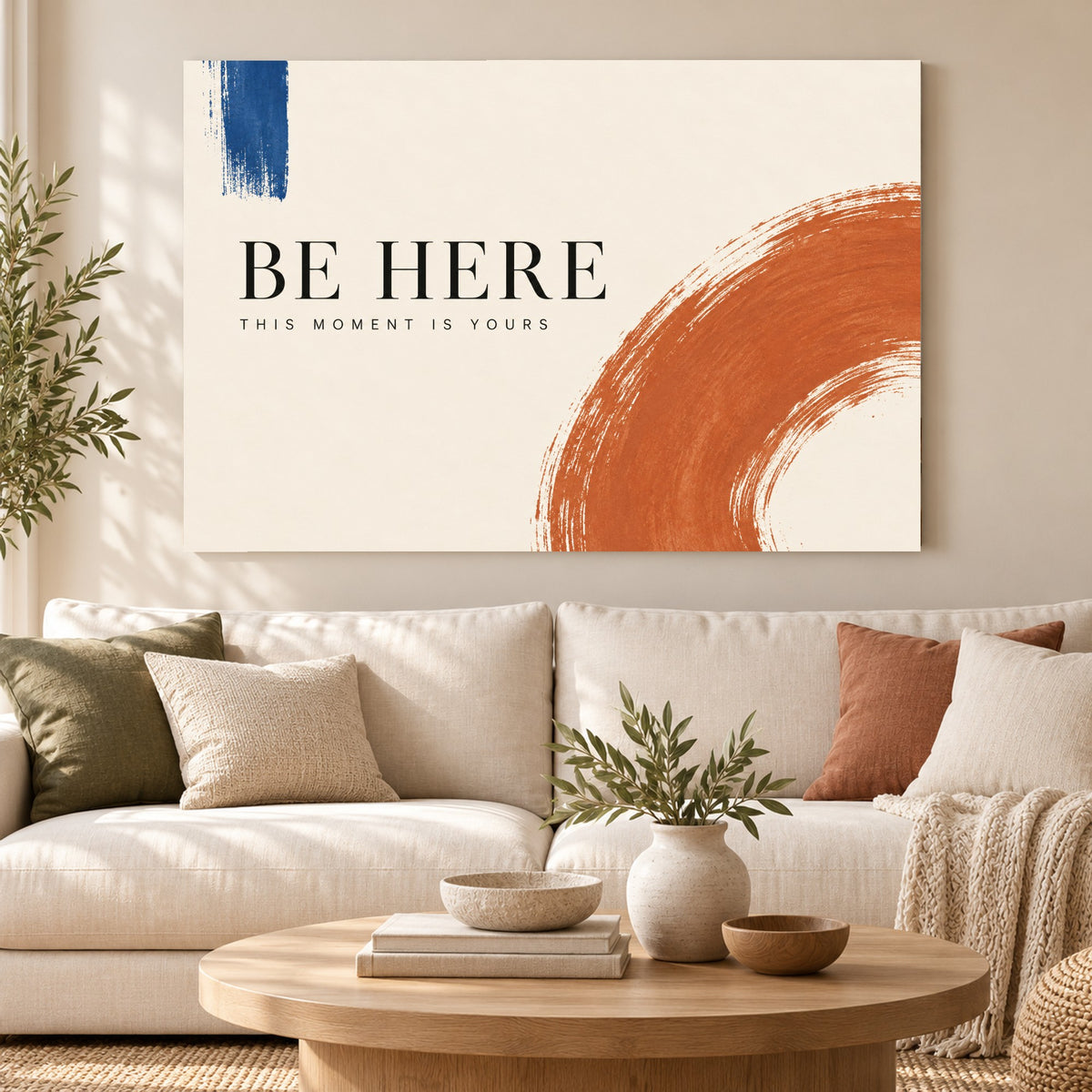 This Moment - Be Here Typography Wall Art, Canvas or Poster - 01-hero
