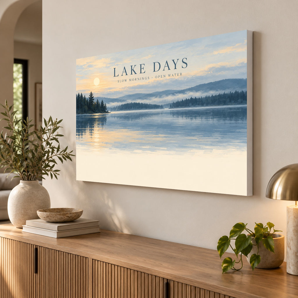 Lakeward - Lake Days Landscape Wall Art, Canvas or Poster - 02-angle
