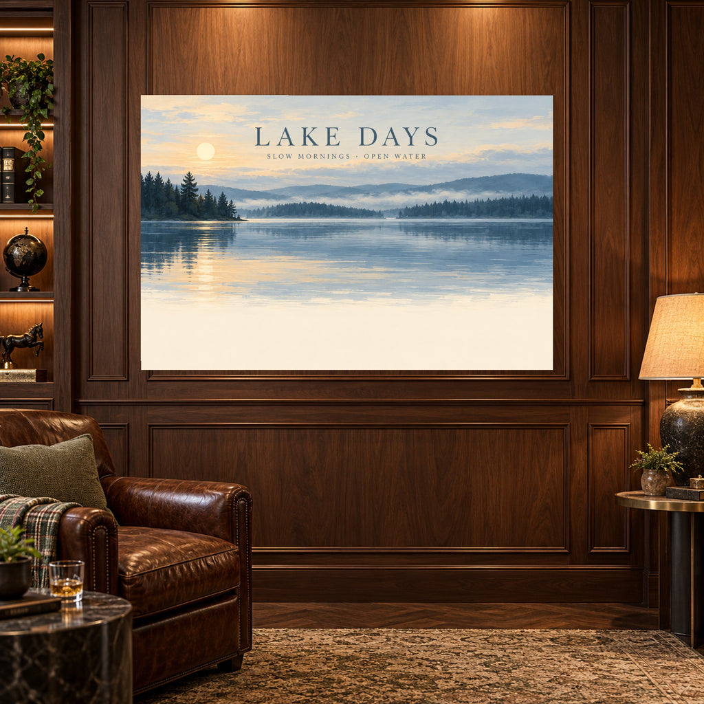 Lakeward - Lake Days Landscape Wall Art, Canvas or Poster - 03-man-cave