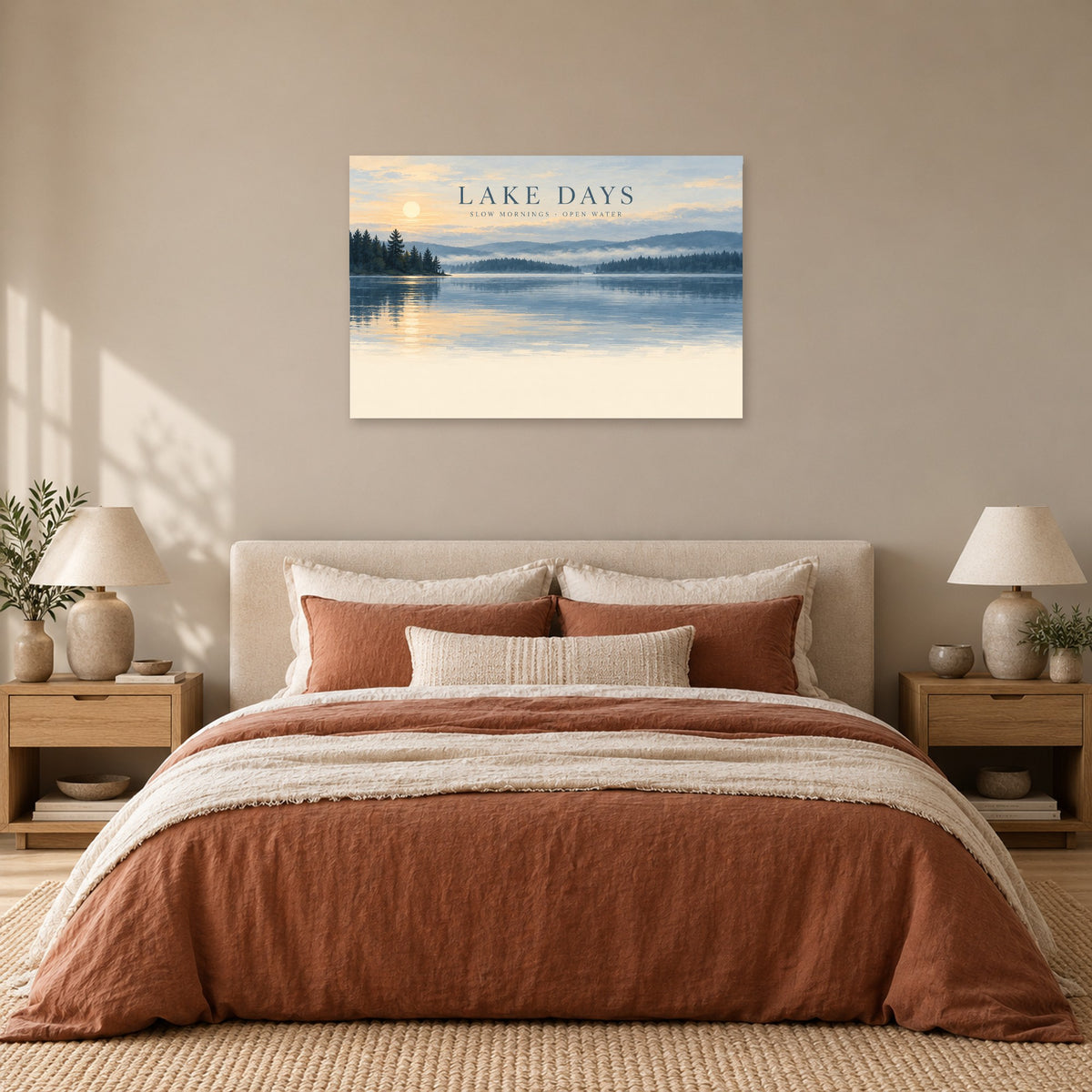 Lakeward - Lake Days Landscape Wall Art, Canvas or Poster - 05-bedroom