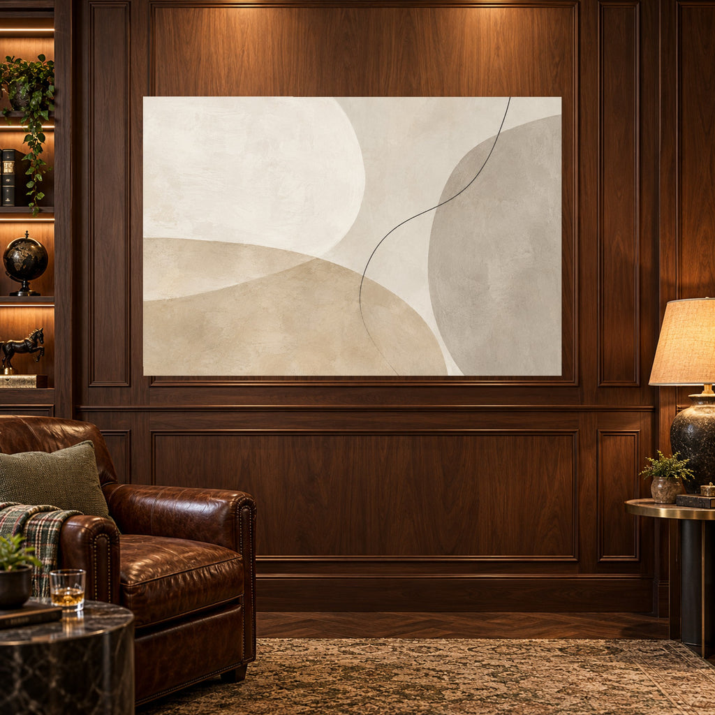 Soft Equilibrium - Neutral Abstract Wall Art, Canvas or Poster - 03-man-cave