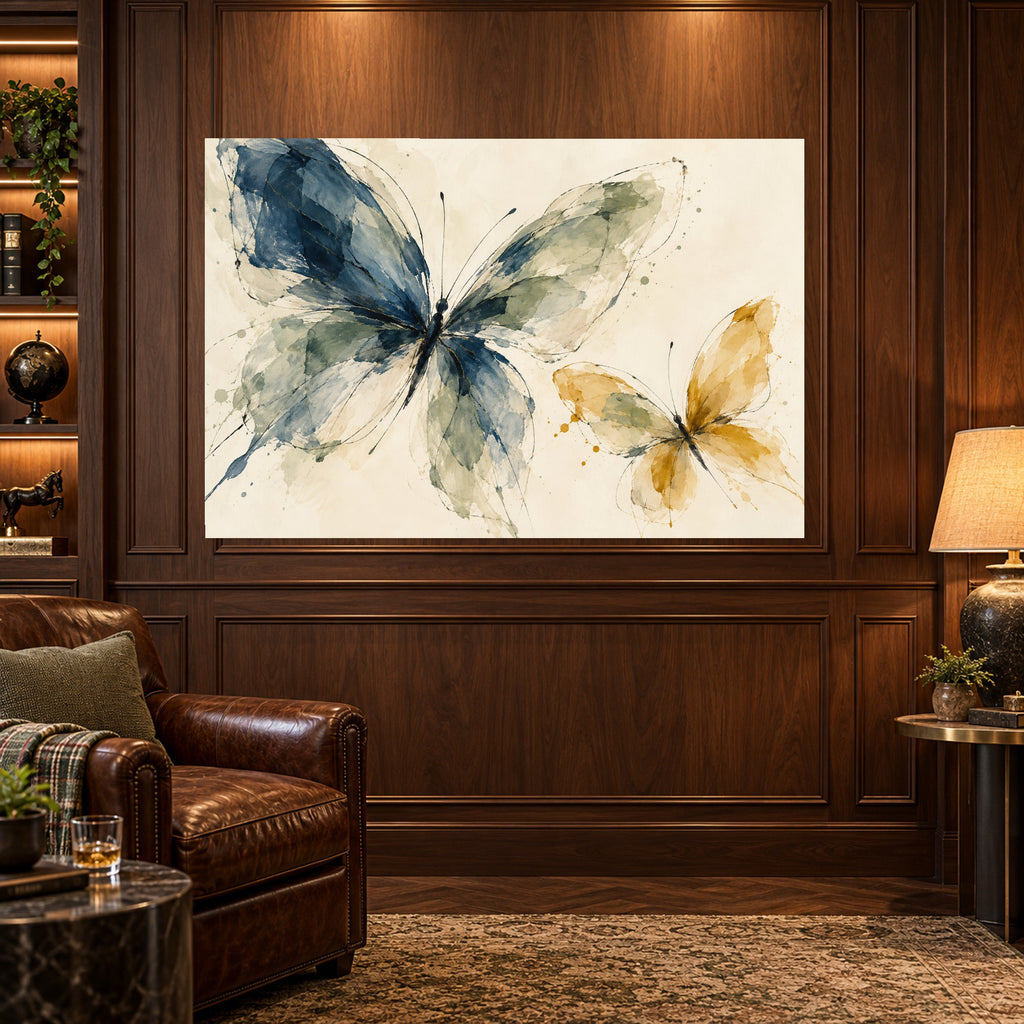 Wing Studies - Watercolor Butterfly Wall Art, Canvas or Poster - 03-man-cave