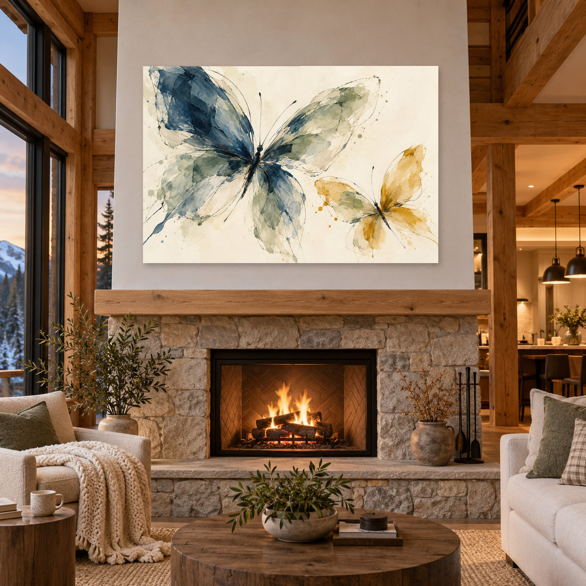 Wing Studies - Watercolor Butterfly Wall Art, Canvas or Poster - 04-cabin