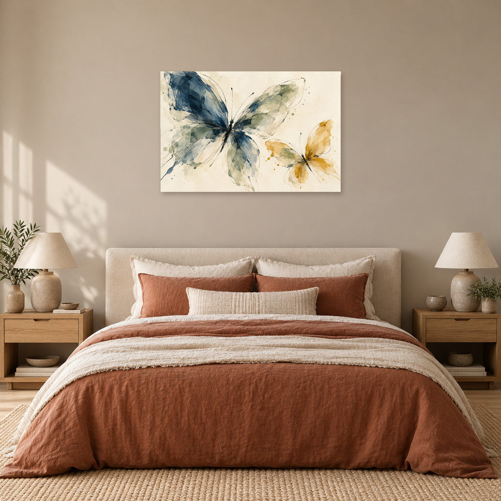 Wing Studies - Watercolor Butterfly Wall Art, Canvas or Poster - 05-bedroom