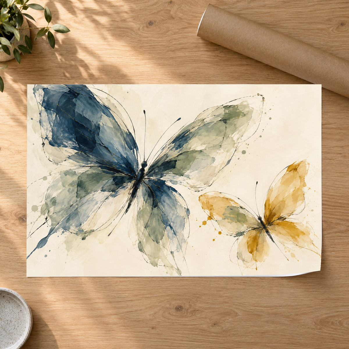 Wing Studies - Watercolor Butterfly Wall Art, Canvas or Poster - 07-poster