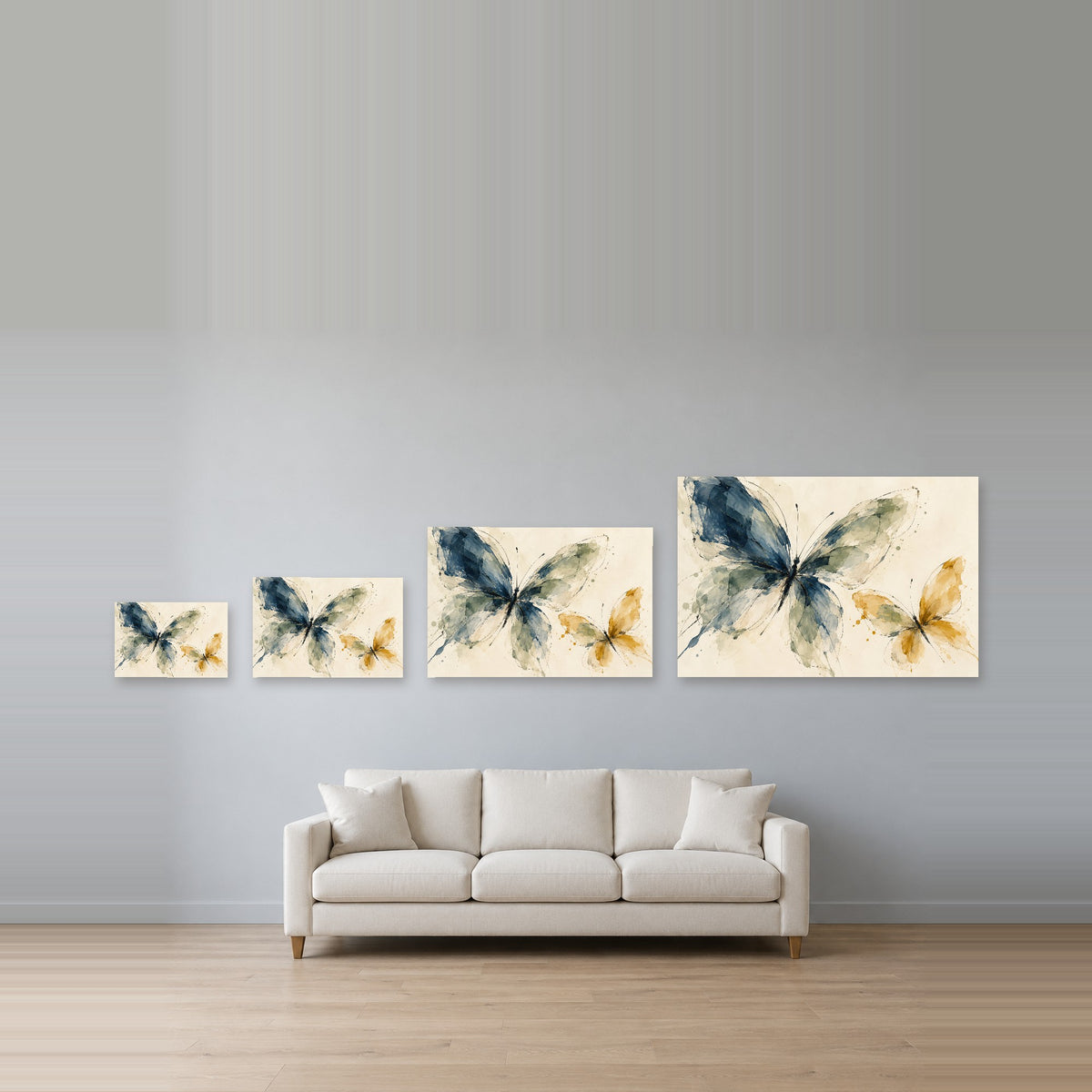 Wing Studies - Watercolor Butterfly Wall Art, Canvas or Poster - 08-size-guide