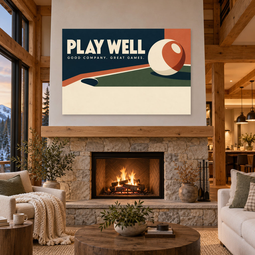 After Hours - Billiards Game Room Wall Art, Canvas or Poster - 04-cabin