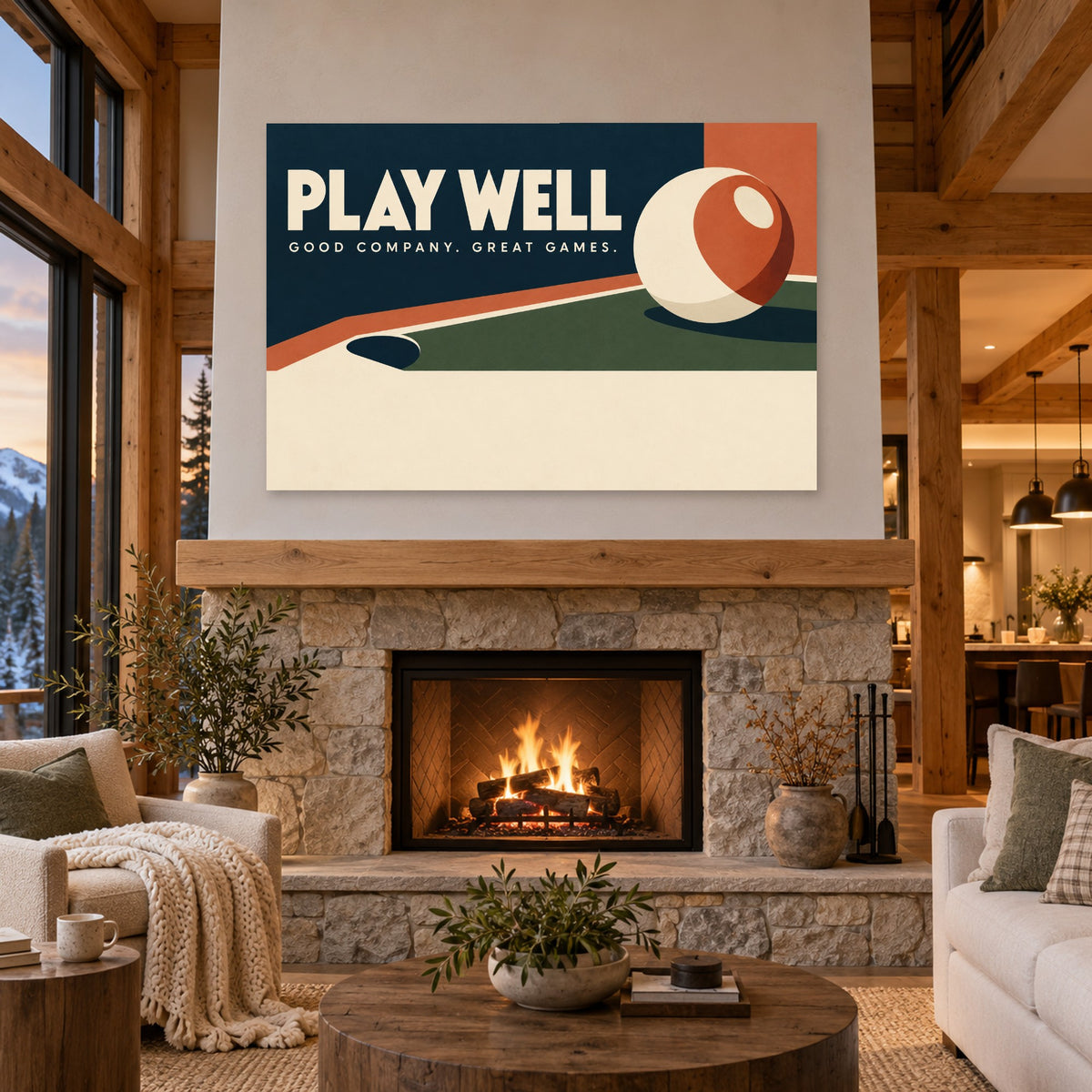 After Hours - Billiards Game Room Wall Art, Canvas or Poster - 04-cabin