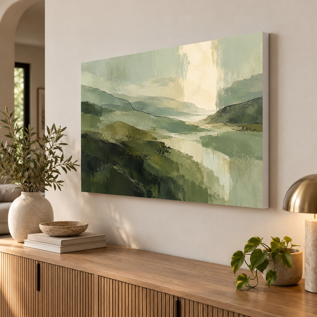 Green Interlude - Green Landscape Wall Art, Canvas or Poster - 02-angle