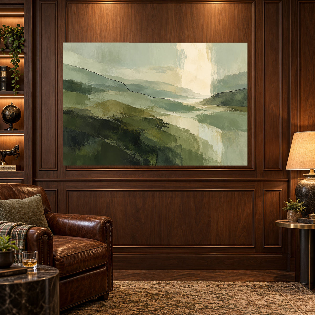 Green Interlude - Green Landscape Wall Art, Canvas or Poster - 03-man-cave