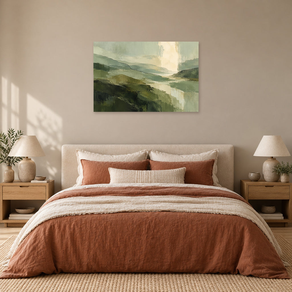 Green Interlude - Green Landscape Wall Art, Canvas or Poster - 05-bedroom