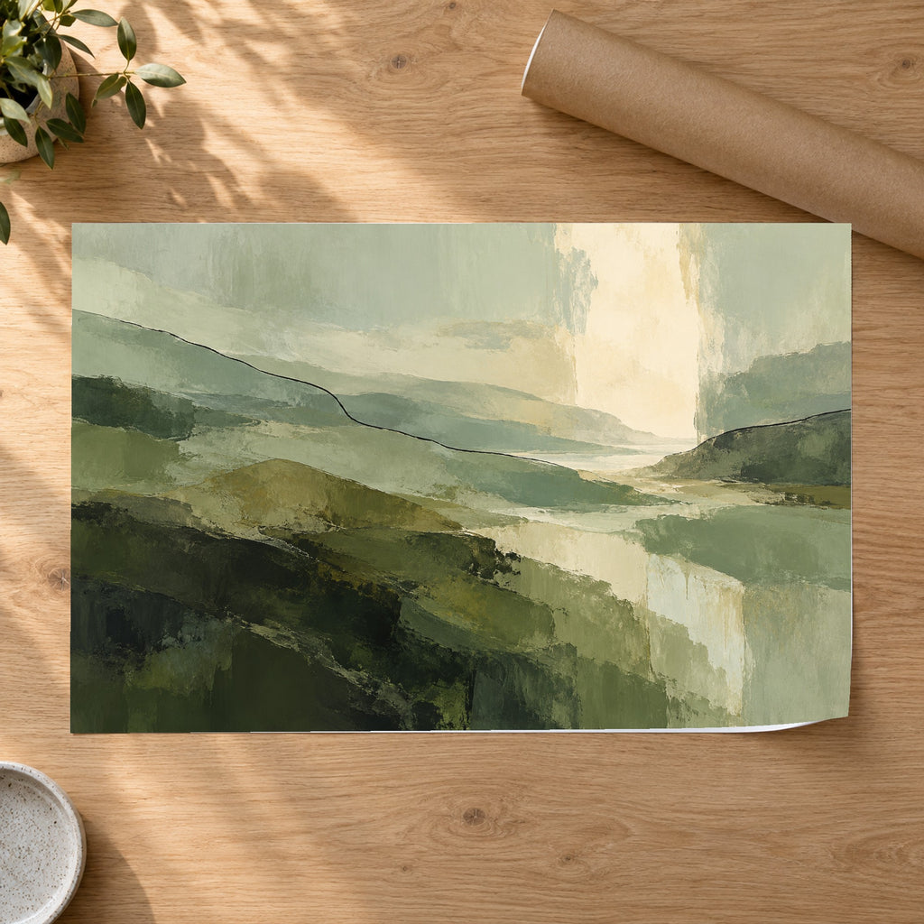 Green Interlude - Green Landscape Wall Art, Canvas or Poster - 07-poster