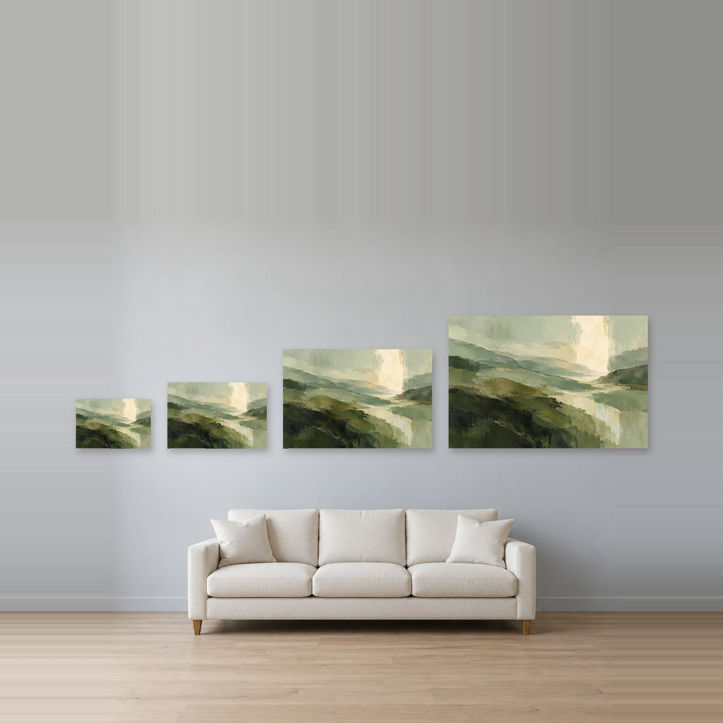 Green Interlude - Green Landscape Wall Art, Canvas or Poster - 08-size-guide
